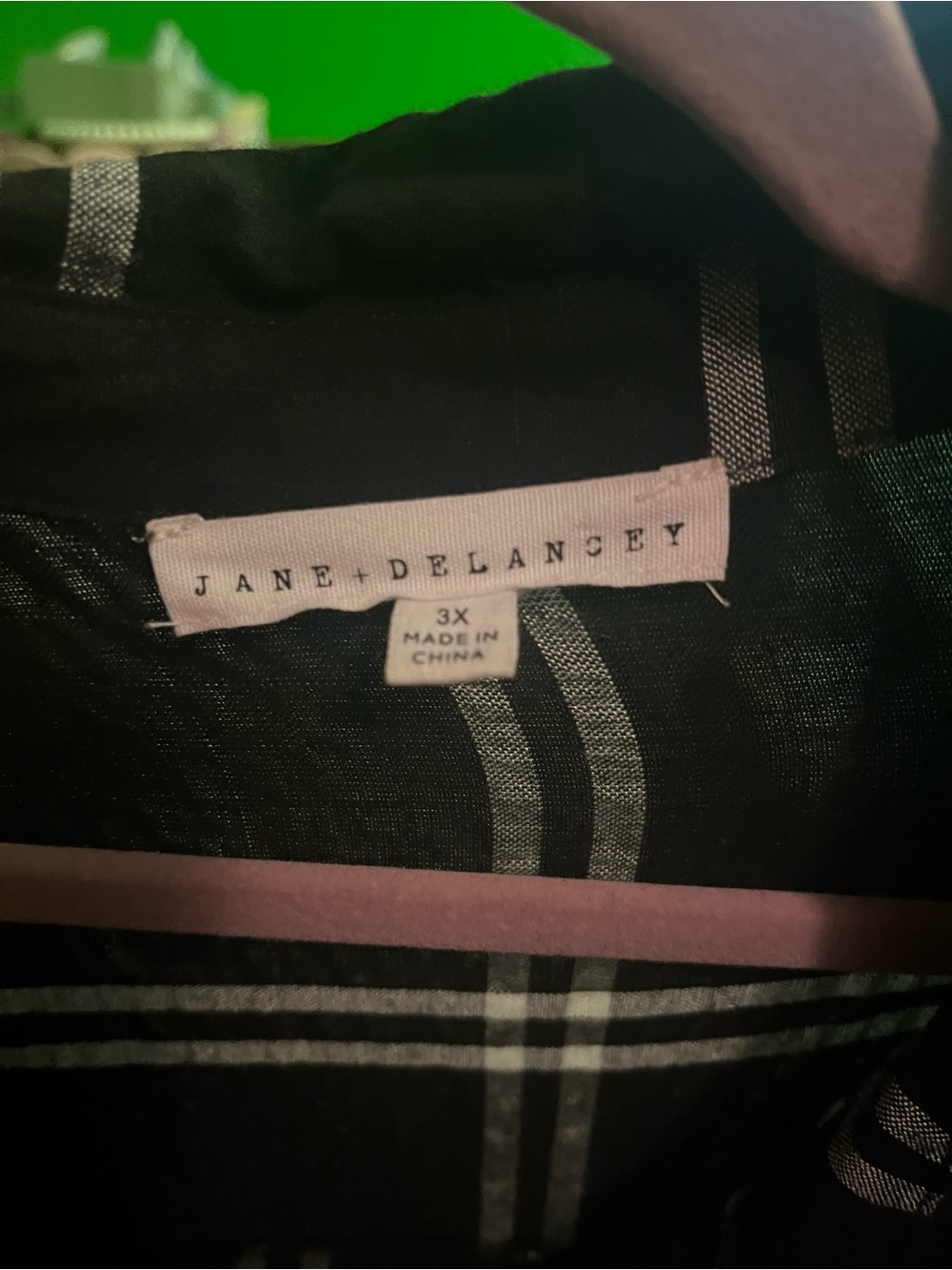 Jane and Delancey Black and White Button-Down Plaid Top - Picture 3 of 4